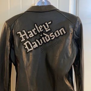 Harley Davidson leather jacket with rhinestones